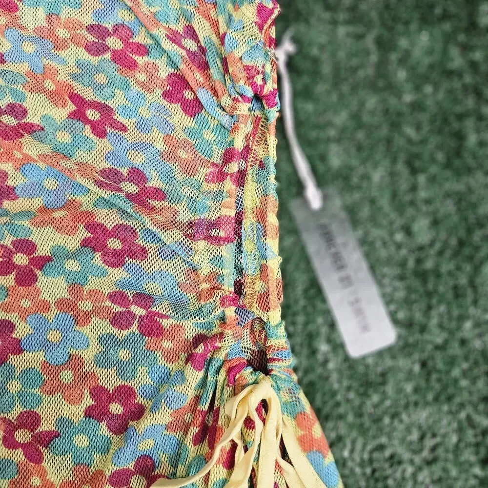 NWT Forever 21 Cover up Dress Womens L Floral Slit Open Side